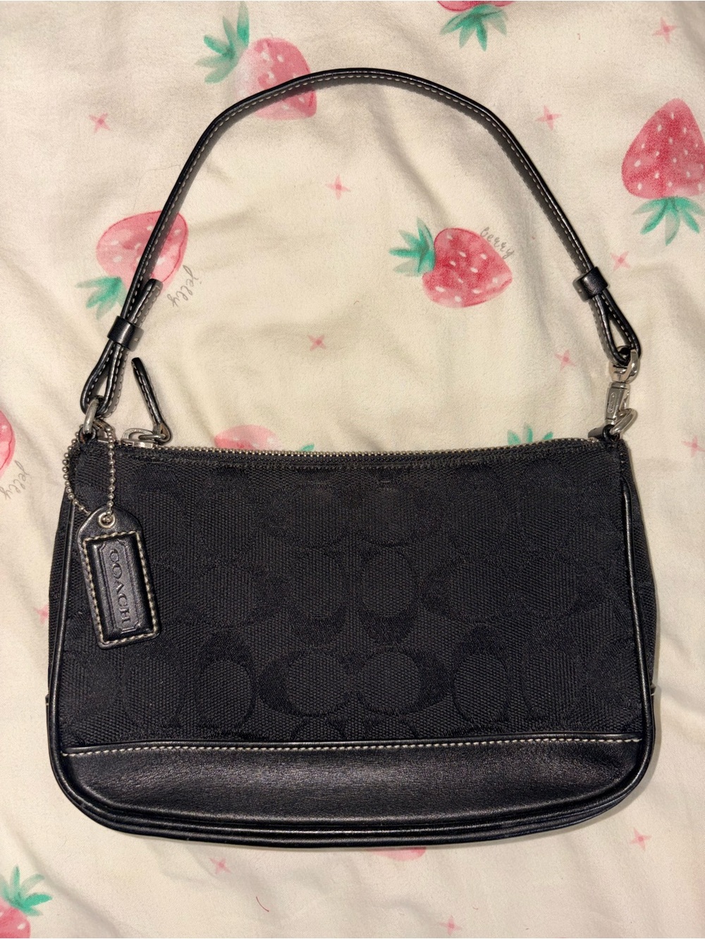 Coach Mini Demi Shoulder Bag in Black Signature C Jacquard Print🖤